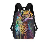 sinyumoney 4Girls Cheetah Popart Painting Backpack 3D Printed Boy School Backpack Casual Daypack Lightweight Rucksack for Middle School Students 17inch
