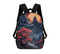 sinyumoney 4Girls Cherry Blossom Japanese Backpack 3D Printed Boy School Backpack Casual Daypack Lightweight Rucksack for Middle School Students 17inch