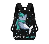 sinyumoney 4Girls Chiller Whale Funny Person Backpack 3D Printed Boy School Backpack Casual Daypack Lightweight Rucksack for Middle School Students 17inch