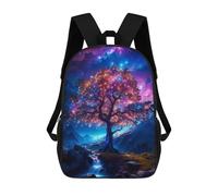 sinyumoney 4Girls Christmas Tree Backpack 3D Printed Boy School Backpack Casual Daypack Lightweight Rucksack for Middle School Students 17inch