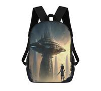 sinyumoney 4Girls City of The Future A Sci-Fi Vision Backpack 3D Printed Boy School Backpack Casual Daypack Lightweight Rucksack for Middle School Students 17inch