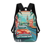sinyumoney 4Girls Classic Cuba Backpack 3D Printed Boy School Backpack Casual Daypack Lightweight Rucksack for Middle School Students 17inch