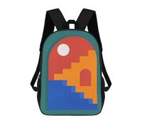 sinyumoney 4Girls Classical Architecture III Backpack 3D Printed Boy School Backpack Casual Daypack Lightweight Rucksack for Middle School Students 17inch