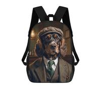 sinyumoney 4Girls Cocker Spaniel Dog Wearing A Suit in The Pub Backpack 3D Printed Boy School Backpack Casual Daypack Lightweight Rucksack for Middle School Students 17inch