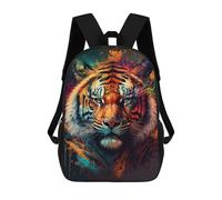 sinyumoney 4Girls Color Splash Tiger Backpack 3D Printed Boy School Backpack Casual Daypack Lightweight Rucksack for Middle School Students 17inch