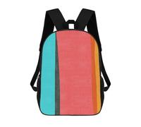 sinyumoney 4Girls Colored Strokes C Backpack 3D Printed Boy School Backpack Casual Daypack Lightweight Rucksack for Middle School Students 17inch