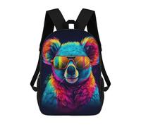 sinyumoney 4Girls Colorful Bear Portrait-5 Backpack 3D Printed Boy School Backpack Casual Daypack Lightweight Rucksack for Middle School Students 17inch