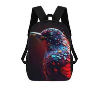 sinyumoney 4Girls Colorful Bird Artwork Backpack 3D Printed Boy School Backpack Casual Daypack Lightweight Rucksack for Middle School Students 17inch