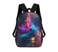 sinyumoney 4Girls Colorful Clouds in Space Backpack 3D Printed Boy School Backpack Casual Daypack Lightweight Rucksack for Middle School Students 17inch