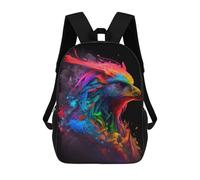 sinyumoney 4Girls Colorful Eagle Artwork Backpack 3D Printed Boy School Backpack Casual Daypack Lightweight Rucksack for Middle School Students 17inch