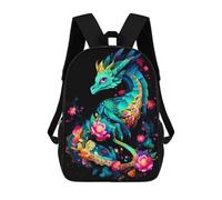 sinyumoney 4Girls Colorful Fantasy Dragon Artwork -2 Backpack 3D Printed Boy School Backpack Casual Daypack Lightweight Rucksack for Middle School Students 17inch