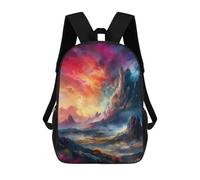 sinyumoney 4Girls Colorful Fantasy Landscape -7 Backpack 3D Printed Boy School Backpack Casual Daypack Lightweight Rucksack for Middle School Students 17inch