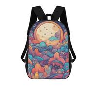 sinyumoney 4Girls Colorful Fantasy World Backpack 3D Printed Boy School Backpack Casual Daypack Lightweight Rucksack for Middle School Students 17inch