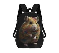 sinyumoney 4Girls Colorful Hamster Backpack 3D Printed Boy School Backpack Casual Daypack Lightweight Rucksack for Middle School Students 17inch