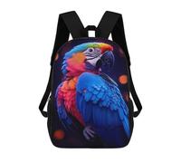 sinyumoney 4Girls Colorful Macaw Portrait Backpack 3D Printed Boy School Backpack Casual Daypack Lightweight Rucksack for Middle School Students 17inch