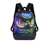 sinyumoney 4Girls Colorful Owl Art Print-1 Backpack 3D Printed Boy School Backpack Casual Daypack Lightweight Rucksack for Middle School Students 17inch