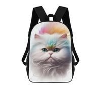 sinyumoney 4Girls Colorful Persian Kitten Backpack 3D Printed Boy School Backpack Casual Daypack Lightweight Rucksack for Middle School Students 17inch