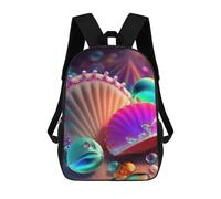 sinyumoney 4Girls Colorful Seashell Dreamscape Backpack 3D Printed Boy School Backpack Casual Daypack Lightweight Rucksack for Middle School Students 17inch