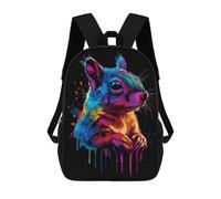 sinyumoney 4Girls Colorful Squirrel Art Backpack 3D Printed Boy School Backpack Casual Daypack Lightweight Rucksack for Middle School Students 17inch