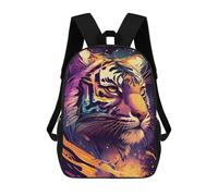 sinyumoney 4Girls Colorful Tiger Portrait -16 Backpack 3D Printed Boy School Backpack Casual Daypack Lightweight Rucksack for Middle School Students 17inch