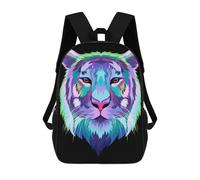 sinyumoney 4Girls Colorful Tiger Portrait Artwork-1 Backpack 3D Printed Boy School Backpack Casual Daypack Lightweight Rucksack for Middle School Students 17inch