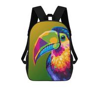 sinyumoney 4Girls Colorful Toucan Portrait Backpack 3D Printed Boy School Backpack Casual Daypack Lightweight Rucksack for Middle School Students 17inch