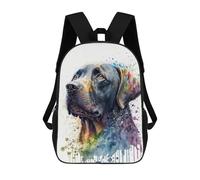 sinyumoney 4Girls Colorful Watercolor Dog Portrait Backpack 3D Printed Boy School Backpack Casual Daypack Lightweight Rucksack for Middle School Students 17inch