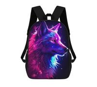 sinyumoney 4Girls Colorful White Wolf Backpack 3D Printed Boy School Backpack Casual Daypack Lightweight Rucksack for Middle School Students 17inch