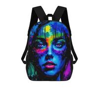 sinyumoney 4Girls Colorful Woman with Forest Silhouette Backpack 3D Printed Boy School Backpack Casual Daypack Lightweight Rucksack for Middle School Students 17inch