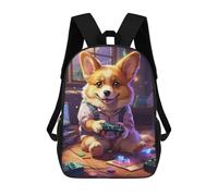sinyumoney 4Girls Corgi Dog Backpack 3D Printed Boy School Backpack Casual Daypack Lightweight Rucksack for Middle School Students 17inch