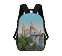 sinyumoney 4Girls Corvin Castle in Romania Backpack 3D Printed Boy School Backpack Casual Daypack Lightweight Rucksack for Middle School Students 17inch