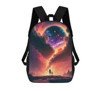 sinyumoney 4Girls Cosmic Journey Celestial View Backpack 3D Printed Boy School Backpack Casual Daypack Lightweight Rucksack for Middle School Students 17inch