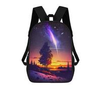 sinyumoney 4Girls Cosmic Sunset Landscape Backpack 3D Printed Boy School Backpack Casual Daypack Lightweight Rucksack for Middle School Students 17inch