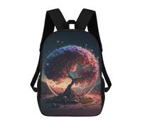 sinyumoney 4Girls Cosmic Tree of Life Backpack 3D Printed Boy School Backpack Casual Daypack Lightweight Rucksack for Middle School Students 17inch
