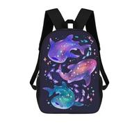 sinyumoney 4Girls Cosmic Whale Sharks Backpack 3D Printed Boy School Backpack Casual Daypack Lightweight Rucksack for Middle School Students 17inch