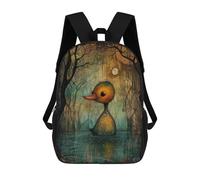 sinyumoney 4Girls Creepy Duck in The Woods Backpack 3D Printed Boy School Backpack Casual Daypack Lightweight Rucksack for Middle School Students 17inch