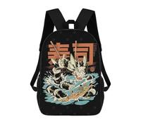 sinyumoney 4Girls Cucumber Sushi Dragon Bl Backpack 3D Printed Boy School Backpack Casual Daypack Lightweight Rucksack for Middle School Students 17inch