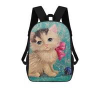 sinyumoney 4Girls Cute Cat Backpack 3D Printed Boy School Backpack Casual Daypack Lightweight Rucksack for Middle School Students 17inch