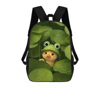 sinyumoney 4Girls Cute Chick with Frog Hat in Lilypads Backpack 3D Printed Boy School Backpack Casual Daypack Lightweight Rucksack for Middle School Students 17inch