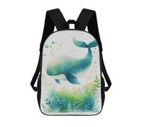 sinyumoney 4Girls Cute Flying Whale Backpack 3D Printed Boy School Backpack Casual Daypack Lightweight Rucksack for Middle School Students 17inch