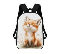 sinyumoney 4Girls Cute Fox Illustration Backpack 3D Printed Boy School Backpack Casual Daypack Lightweight Rucksack for Middle School Students 17inch
