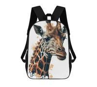 sinyumoney 4Girls Cute Giraffe Face Painting Backpack 3D Printed Boy School Backpack Casual Daypack Lightweight Rucksack for Middle School Students 17inch