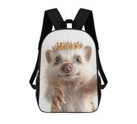 sinyumoney 4Girls Cute Hedgehog Selfie Backpack 3D Printed Boy School Backpack Casual Daypack Lightweight Rucksack for Middle School Students 17inch