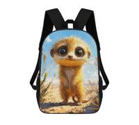 sinyumoney 4Girls Cute Meerkat with Big Eyes Backpack 3D Printed Boy School Backpack Casual Daypack Lightweight Rucksack for Middle School Students 17inch