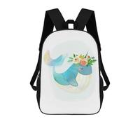 sinyumoney 4Girls Cute Whale Illustration Backpack 3D Printed Boy School Backpack Casual Daypack Lightweight Rucksack for Middle School Students 17inch