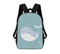 sinyumoney 4Girls Cute Whale Illustration with Colorful Dots Backpack 3D Printed Boy School Backpack Casual Daypack Lightweight Rucksack for Middle School Students 17inch