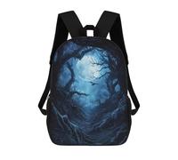 sinyumoney 4Girls Dark Forest Moon Backpack 3D Printed Boy School Backpack Casual Daypack Lightweight Rucksack for Middle School Students 17inch