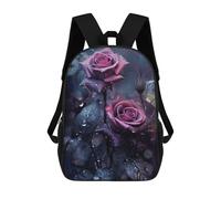 sinyumoney 4Girls Dark Roses Backpack 3D Printed Boy School Backpack Casual Daypack Lightweight Rucksack for Middle School Students 17inch