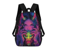 sinyumoney 4Girls Demon Girl with Skull Backpack 3D Printed Boy School Backpack Casual Daypack Lightweight Rucksack for Middle School Students 17inch