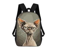 sinyumoney 4Girls Devon Rex Caricature Backpack 3D Printed Boy School Backpack Casual Daypack Lightweight Rucksack for Middle School Students 17inch